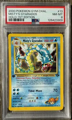 Pokemon Gym Challenge Misty's Gyarados Holo Rare Card 13/132 1st Edition SWIRL - Image 1