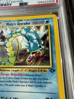 Pokemon Gym Challenge Misty's Gyarados Holo Rare Card 13/132 1st Edition SWIRL - Image 3