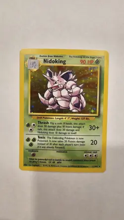 Pokemon TCG Card English Base Set 2 Nidoking 11/102 Holo Rare NM - Image 1