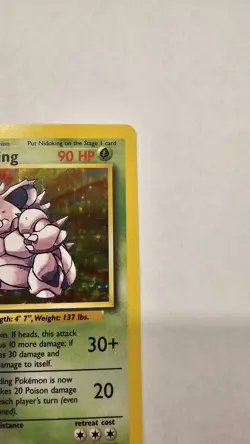 Pokemon TCG Card English Base Set 2 Nidoking 11/102 Holo Rare NM - Image 3