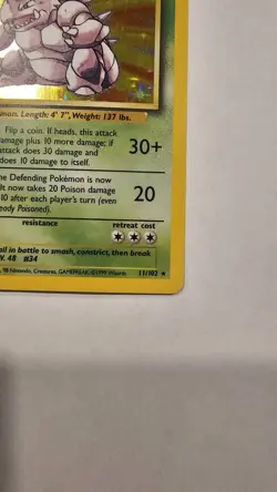Pokemon TCG Card English Base Set 2 Nidoking 11/102 Holo Rare NM - Image 4
