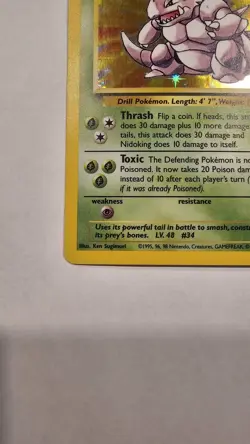 Pokemon TCG Card English Base Set 2 Nidoking 11/102 Holo Rare NM - Image 5