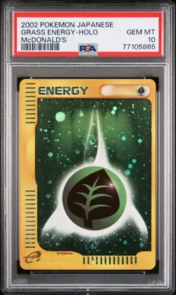 PSA 10 2002 Pokemon Japanese Holo Grass Energy McDonald's Promo Pokemon Card! - Image 1