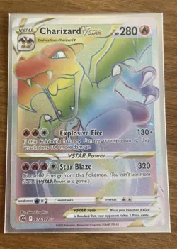 Pokemon TCG Brilliant Stars Charizard VSTAR Rainbow Secret Rare Card 174/172 - Image 2