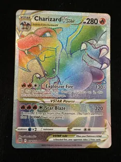 Pokemon TCG Charizard VSTAR Rainbow Secret Rare Card Brilliant Stars 174/172 - Image 1