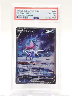 SUICUNE V 2023 POKEMON ZENITH GALLERY RARE FULL ART GG38/GG70 PSA 10 Q0004 - Image 1