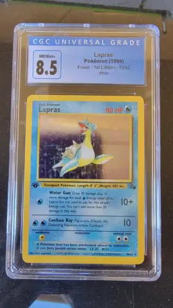 CGC 8.5 NM/MINT+ - Lapras 1999 Fossil 1ST EDITION 10/62 - Holo Pokemon - Image 1