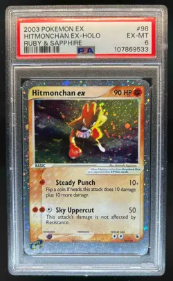 2003 Pokemon EX Ruby & Sapphire Hitmonchan Holo #98/109 PSA 6 - Image 1
