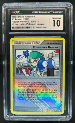 2007 Pokemon Secret Wonders Roseanne's Research Reverse Holo #125/132 CGC 10 - Image 1