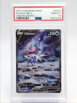 SUICUNE V 2023 POKEMON SWSH CROWN ZENITH GALARIAN HOLO RARE GEM PSA 10 Q1860 - Image 1