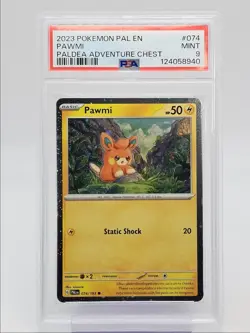 PAWMI 2023 POKEMON PALDEA EVOLVED PALDEA ADVENTURES CHEST 074/193 PSA 9 Q0004 - Image 1