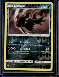 2017 Pokemon Sun & Moon Burning Shadows Darkrai Reverse Holo #87/147 - Image 1
