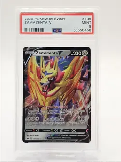 ZAMAZENTA V 2020 POKEMON SWORD & SHIELD RARE 139/202 PSA 9 Q0004 - Image 1