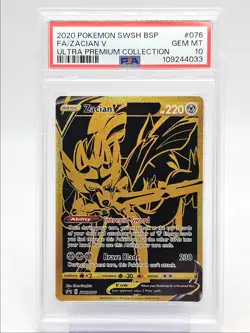 ZACIAN V 2020 POKEMON SWSH BLACK STAR PROMO ULTRA PREMIUM GEM PSA 10 Q1860 - Image 1