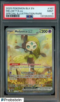 2025 Pokemon BLK EN Special Illustration Rare Meloetta ex SIR PSA 9 MINT - Image 1