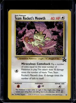 1999 Pokemon Wizards Black Star Promos Team Rocket's Meowth #18 - Image 1