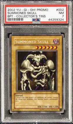 2002 YU-GI-OH! PROMO BPT-COLLECTOR'S TINS #002 SUMMONED SKULL PSA 7 - Image 1