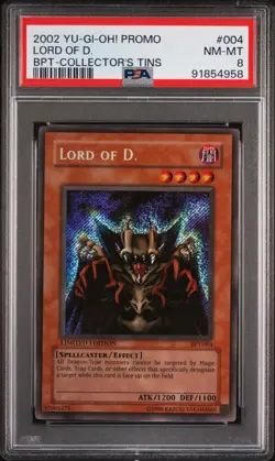 PSA 8 Yugioh BPT-004 Lord of D. Dragon Secret Rare Collector's Tins Promo 2002 - Image 1