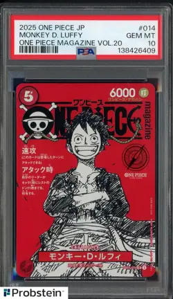 Monkey D Luffy One Piece Mag Vol. 20 Promo #ST21-014 Japan PSA 10 GEM MT - Image 1