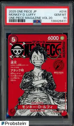 Monkey D Luffy One Piece Mag Vol. 20 Promo #ST21-014 Japan PSA 10 GEM MT - Image 1