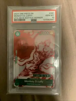 PSA 10 MONKEY D. LUFFY 061 2024 ONE PIECE PROMOS | UTA DECK BATTLE-WINNER - Image 1