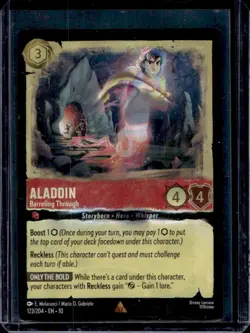 2025 Disney Lorcana Whispers In The Well Aladdin Barreling Through #123/204 - Image 1