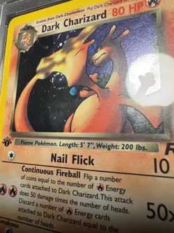 2000 Pokemon Team Rocket 1st Edition Dark Charizard 4/82 PSA 5 DOUBLE SWIRL TAIL - Image 2