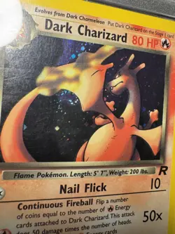 2000 Pokemon Team Rocket 1st Edition Dark Charizard 4/82 PSA 5 DOUBLE SWIRL TAIL - Image 3