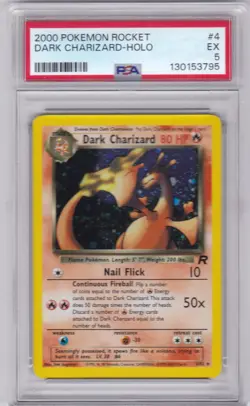 Pokemon TCG Team Rocket Dark Charizard Holo #4/82 PSA EX 5 - Image 1