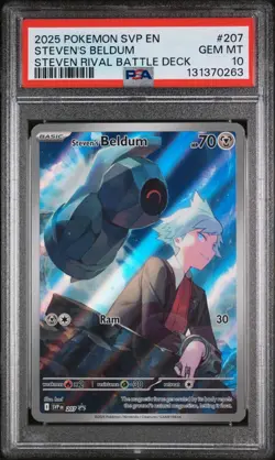 2025 POKEMON SVP EN-SV BLACK STAR PROMO #207 STEVEN'S BELDUM PSA 10 - Image 1