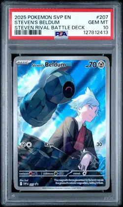 2025 POKEMON SVP EN-SV BLACK STAR PROMO #207 STEVEN'S BELDUM PSA 10 - Image 1
