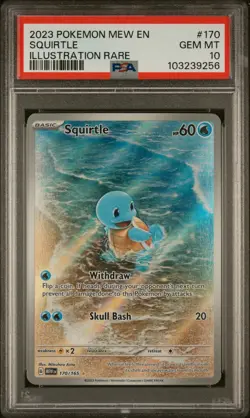 2023 POKEMON MEW EN-151 ILLUSTRATION RARE #170 SQUIRTLE PSA 10 - Image 3