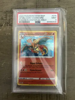 2022 POKEMON SWSH BLACK STAR PROMO #075 SPECIAL DELIVERY CHARIZARD-HOLO PSA 9 - Image 1