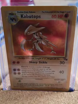 Pokemon TCG Kabutops Fossil Holo Card 9/62 Unlimited Rare, LP Condition - Image 1