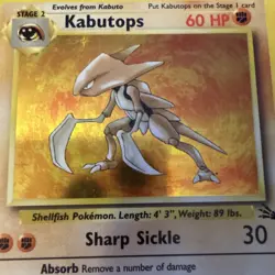 Pokemon TCG - Kabutops - Fossil Set 9/62 - Unlimited Holo Rare - Image 3
