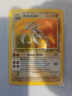 Pokemon TCG Kabutops Fossil Holo Card 9/62 Unlimited Rare - Image 1