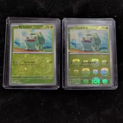 Pokemon Bulbasaur Sword & Shield Holo Lot (2) – English & Japanese Cards - Image 1
