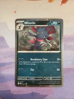 Pokemon TCG Phantasmal Flames Weavile MEP 021 Black Star Promo Card - Image 1