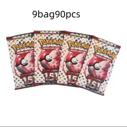 Pokemon TCG Scarlet & Violet 151 Mew Booster Packs 9 Packs 90 Cards Sealed - Image 1