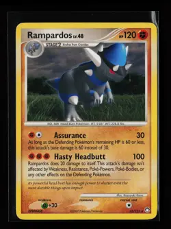 Rampardos 33/123 Rare Mysterious Treasures Non Holo Heavily Played Pokemon Card - Image 1