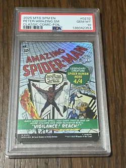 2025 MTG MARVEL'S SPIDER-MAN #0232 AMAZING SPIDER-MAN/PETER PARKER PSA 10 - Image 1