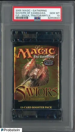 2005 Magic The Gathering Saviors Of Kamigawa Foil Pack Maga Traitor/Mrtls PSA 10 - Image 1