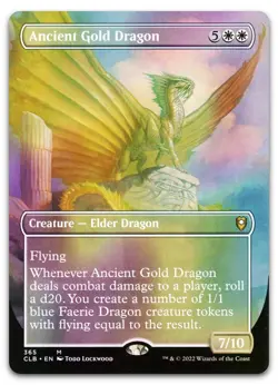 Ancient Gold Dragon (Borderless) #365 (Foil) (NM) Baldur's Gate CLB Magic MTG - Image 1