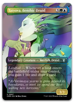 Tatyova, Benthic Druid (Borderless) #687 (Foil) NM Commander Masters Magic MTG - Image 1