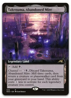 Takenuma, Abandoned Mire (Extended Art) #505 NM Kamigawa Neon Dynasty Magic MTG - Image 1