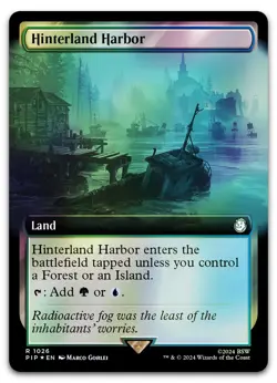 Hinterland Harbor (Extended Art) (Surge Foil) #1026 (NM) Fallout PIP Magic MTG - Image 1