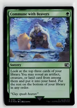 MTG Final Fantasy Commune With Beavers Foil x1 NM - Image 1