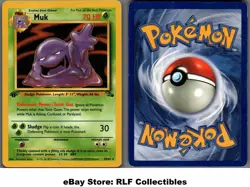 1999 Pokemon, Fossil, #28/62 Muk, 1st Edition, Rare (b) - Image 1