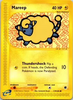 Mareep 119/165 Common Expedition Base Set Pokemon NM - Image 1