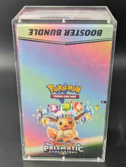 Pokemon SV8.5 Prismatic Evolutions Sealed Booster Bundle Display W/Acrylic Case - Image 1